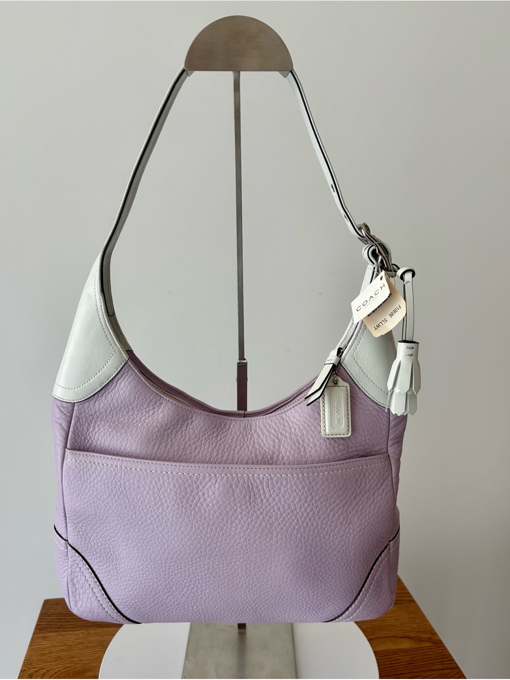 COACH VINTAGE PEBBLED LAVENDER LEATHER HOBO SHOULDER BAG - NEW IN BOX